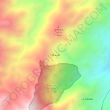 Carte topographique El Dorado, altitude, relief
