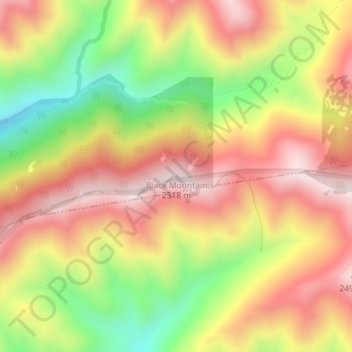 Carte topographique Black Mountain, altitude, relief