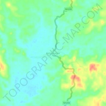 Carte topographique Ampinagar, altitude, relief