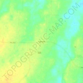 Carte topographique Tigertown, altitude, relief