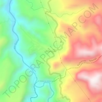 Carte topographique Altaquer, altitude, relief