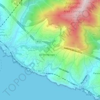 Carte topographique Mexi, altitude, relief