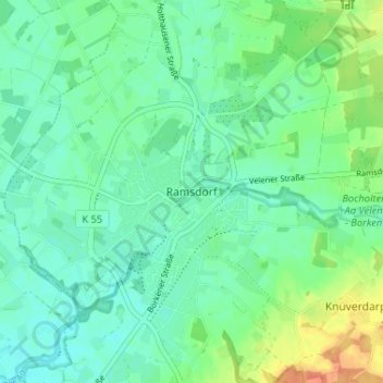 Carte topographique Ramsdorf, altitude, relief