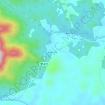 Carte topographique Franconi, altitude, relief