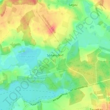 Carte topographique Sibbersdorf, altitude, relief