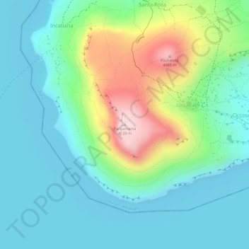 Carte topographique Pachamama, altitude, relief
