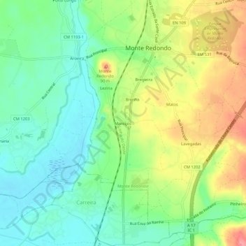 Carte topographique Montijos, altitude, relief