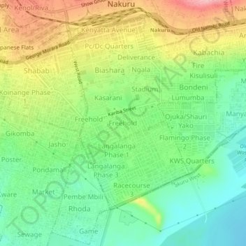Carte topographique Freehold, altitude, relief