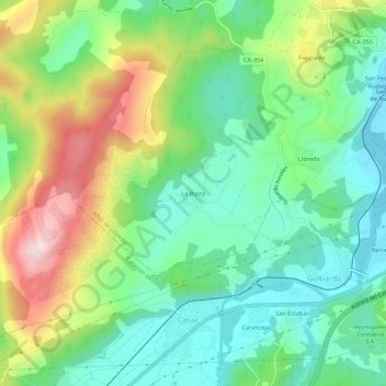 Carte topographique La Busta, altitude, relief