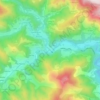 Carte topographique Lavis, altitude, relief
