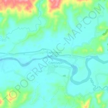 Carte topographique Capissayan Norte, altitude, relief