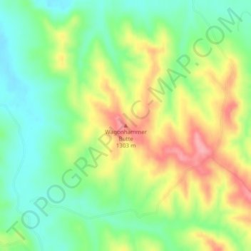 Carte topographique Wagonhammer Butte, altitude, relief