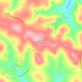 Carte topographique São Luiz, altitude, relief