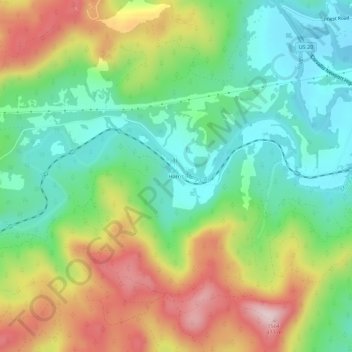 Carte topographique Harris, altitude, relief