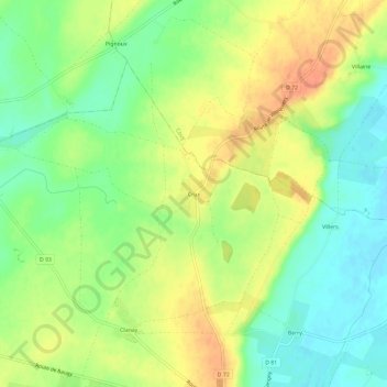 Carte topographique Crux, altitude, relief