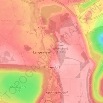 Carte topographique Oellschütz, altitude, relief