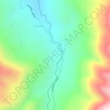 Carte topographique Zulia, altitude, relief