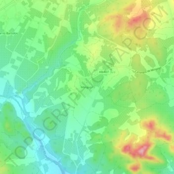 Carte topographique Mingogil, altitude, relief