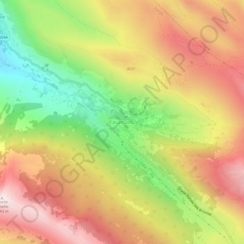 Carte topographique Casamaina, altitude, relief