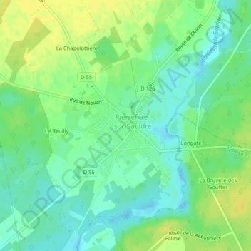 Carte topographique Le Bourg, altitude, relief