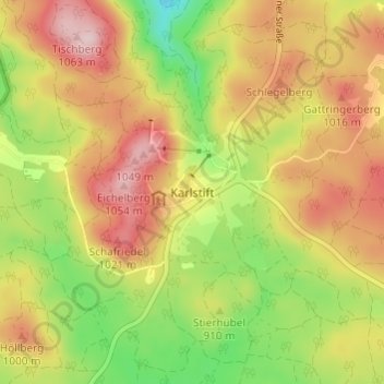 Carte topographique Karlstift, altitude, relief