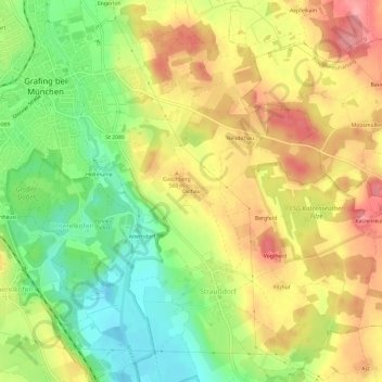 Carte topographique Dichau, altitude, relief