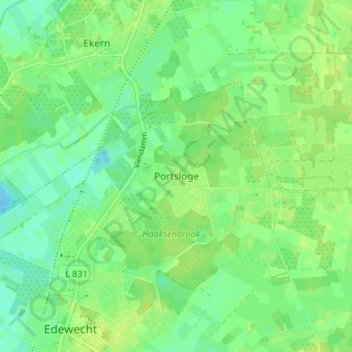 Carte topographique Portsloge, altitude, relief