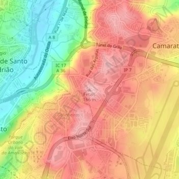 Carte topographique Fetais, altitude, relief
