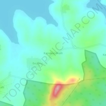 Carte topographique Kanakanahalli, altitude, relief