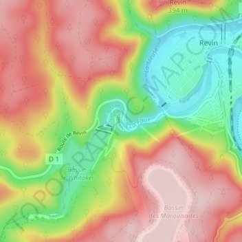 Carte topographique Saint-Nicolas, altitude, relief