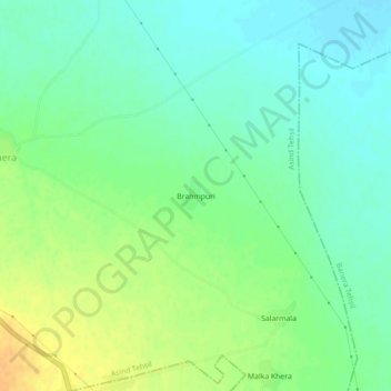 Carte topographique Brahmpuri, altitude, relief