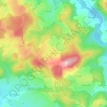 Carte topographique Remoillon, altitude, relief