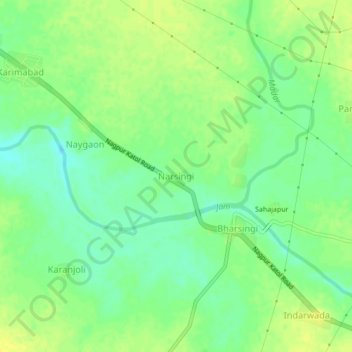 Carte topographique Narsingi, altitude, relief