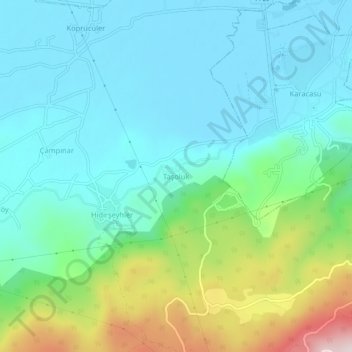 Carte topographique Taşoluk, altitude, relief
