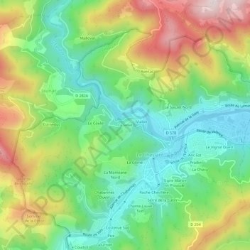 Carte topographique La Selve, altitude, relief