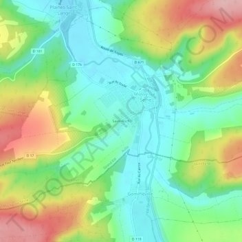 Carte topographique Saint-Roch, altitude, relief