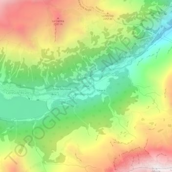 Carte topographique Prese, altitude, relief