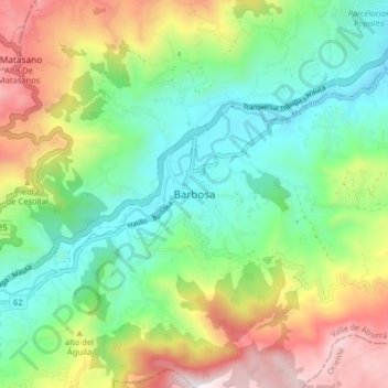 Carte topographique Barbosa, altitude, relief