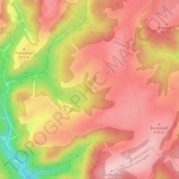 Carte topographique Ilgesheim, altitude, relief