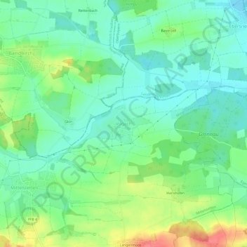Carte topographique Vogach, altitude, relief