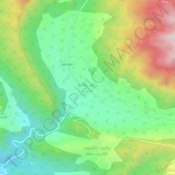 Carte topographique Alma, altitude, relief