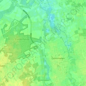 Carte topographique Keersop, altitude, relief