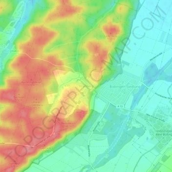 Carte topographique Straßberg, altitude, relief