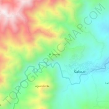 Carte topographique El Tesorito, altitude, relief