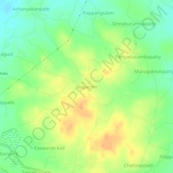 Carte topographique Nagaram, altitude, relief