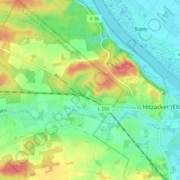 Carte topographique Eichengrund, altitude, relief