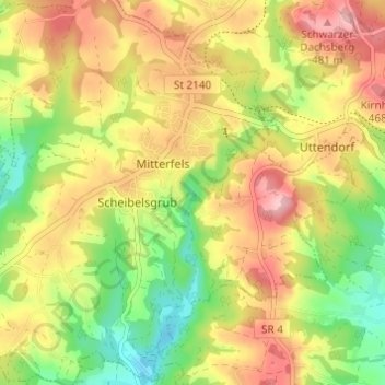 Carte topographique Talmühle, altitude, relief