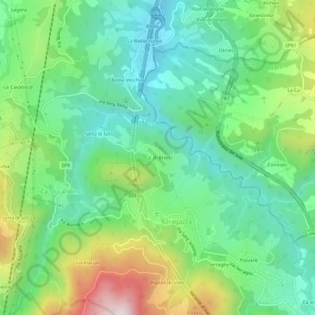 Carte topographique Ca' di Bravi, altitude, relief