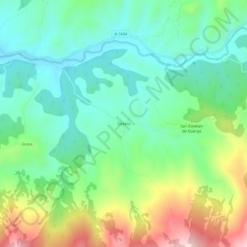 Carte topographique Gésera, altitude, relief