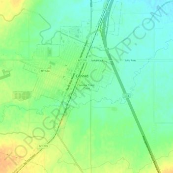 Carte topographique Sunrise Trailer Court, altitude, relief
